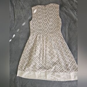 Eliza J White Lace and Tan Dress - Women's Size 0
